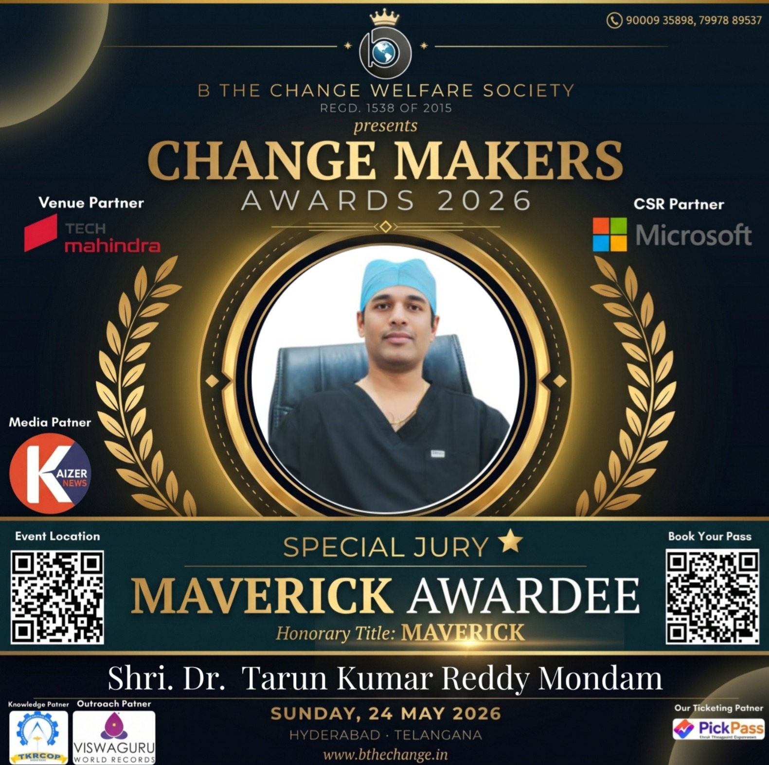 Dr. Tarun Kumar Reddy Receives Maverick Award at Change Makers Awards 2026